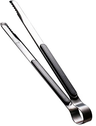 Pinza da, Clip per Bistecca con Bocca, in Acciaio Inossidabile, Facile da Pulire, 10,0 Pollici, per Barbecue, Pane, Bistecca, Carne Arrostita (BLACK)