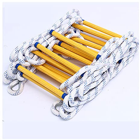 PNAJFUEL Strickleiter,Escape Rope Ladder Emergency Fire Escape Ladders Weiche, Rutschfeste Sicherheitsleiter Mit 2 Karabinern/20M/66Ft
