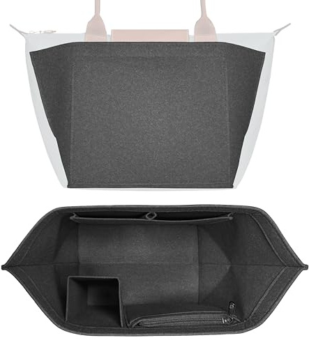 HomeGadget Taschenorganizer für Longchamp Tasche Größe L - Le Pliage Organizer für Damen Handtasche Shopper - Tascheneinsatz in Dunkelgrau