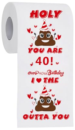 Toilettenpapier zum 40. Geburtstag für Frauen und Männer, fröhlicher Streich, witzige Geschenke, Dekoration zum 40. Geburtstag, lustige Toilettenpapierrollen, Geschenke für Frauen und Männer, 40