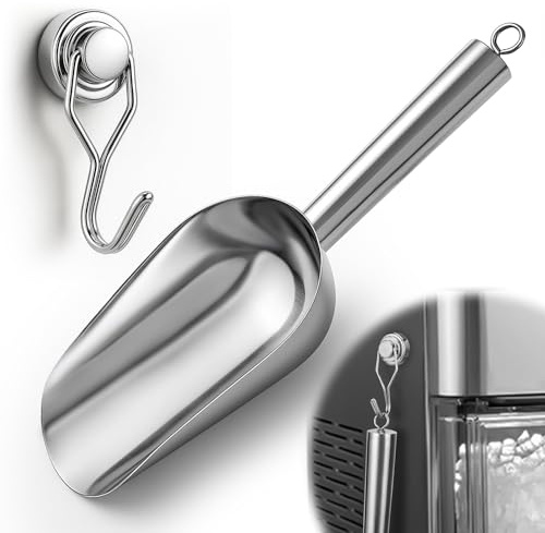 Juome Stainless Steel Ice Scoop with Magnetic Holder for Ge Profile Opal 2.0 Nugget Ice Maker, Ice Scoop for Freezer for GE Profile Opal Ice Maker Machine