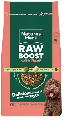 Natures Menu Raw boost Dry Food for Dogs with Beef - 1,5kg