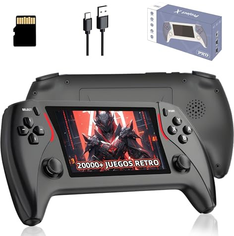 PX Pro Portable Game Console 128G, emulador de Estilo Retro precargado con más de 20 000 Juegos clásicos con 23 emuladores, Compatible con Consolas de Juegos, Pantalla IPS HD de 4,3 Pulgadas,Negro