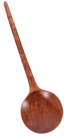 STOBAZA Cuillère à Soupe Japonaise Bois Robuste Manche Ergonomique Long Cuillère Multifonction pour Ramen Soupe Céréales Cuisine Coréenne Service Sûr et Confortable Petite