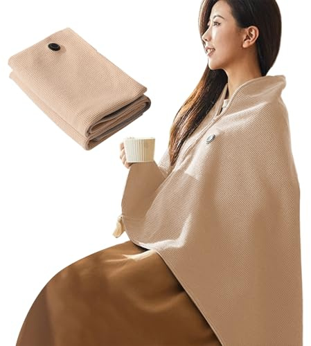 Heated Throw Blanket - 150x80cm, Wearable Shawl, Fast Heating 15s | Removable Washable Design, Electric Blanket, Carbon Fiber Heating For Women, Travel, Home, Office, Outdoor Use