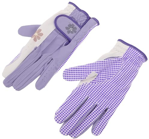 DEARMAMY Guanti da Golf da Donna Antiscivolo Traspiranti, Protezione Mano Destra e Mano Opposta, Taglia 20, Comfort Adattabile per Sport All’aperto e Attività Golfistiche