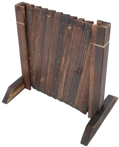 NULYLU Clôture Rétractable en Bois Carbone 0,35 M Hauteur X 1,2 M Longueur Base, Treillis Extensible pour Plantes Grimpantes, Barrière Décorative pour Jardin, Balcon et Patio Extérieur