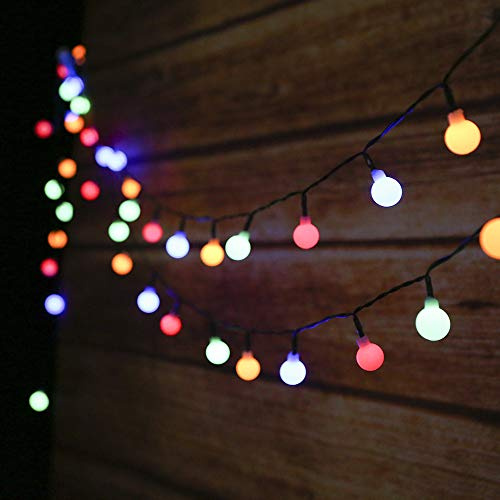Tomshine Solar Lichterkette Außen 50Leds, 6,9 Meter Solar Lichterkette Aussen mit 50 LED Kugel, 8 Lichtmodi/Wasserdicht Mehrfarbig, Solarbetriebene Lichterkette für Hof Garten Party Weihnachten