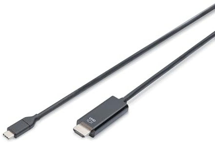 Digitus Cavo da USB-C a HDMI – USB 3.2 Gen2 – 5 m – UHD 4k 60 Hz – HDMI 2.0 – 18 Gbit/s – Plug and Play – Nero