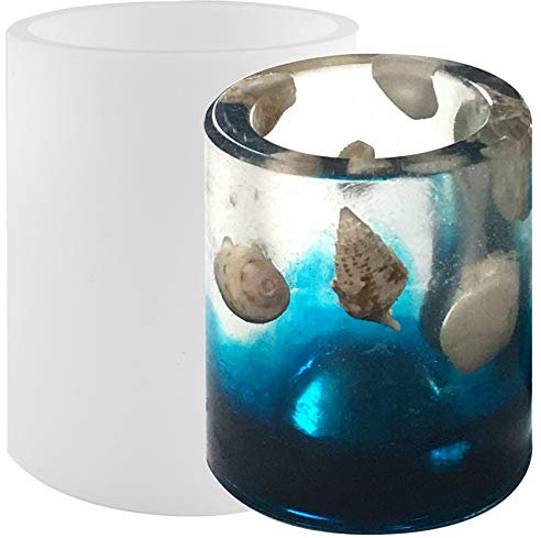 musykrafties Shot Glasses Epoxy Silicone Mould for Resin Casting, Concrete, Cement, Plaster DIY, Cylinder Height 3.7inch