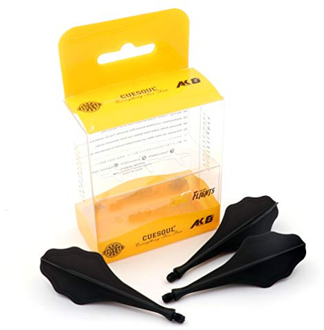 CUESOUL TRAJ AK8 New Integrated Dart Flights and Shafts Wave Shape,Very Slim Dart Flight Black Set of 3