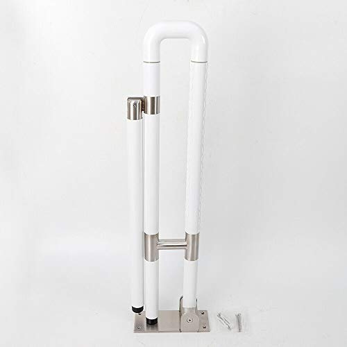 Wandstützgriff Stützhilfe Dusche WC Griff Aufstehhilfe Toiletten Stütz-Haltegriff Klappgriff Sicherheit Rutschfest Wandmontage (75cm Weiß)