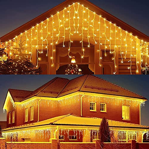 BELLALICHT Guirlande Lumineuse 10m 400LED, Rideau Lumineux LED string light IP44 étanche 8 modes Eclairages pour décoration Fenêtre Noël Anniversaire Mariage Fête Patio (10M)