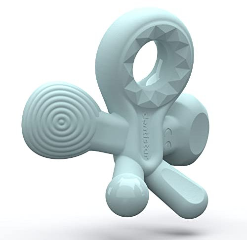 dentistar Hugstar – Beißspielzeug für Babys & Kleinkinder ab 3 Monaten – Baby Beißring aus weichem Silikon zur Zahnungshilfe & Massage – mit 5 Strukturen – Mint