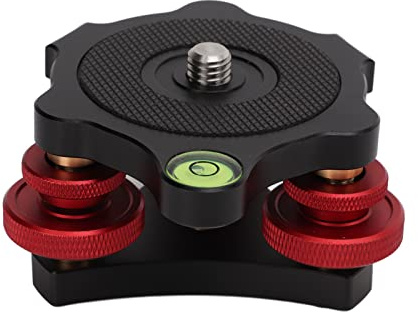 LP‑64 Leveling Base, Anodic Oxidation Triple Wheel Bubble Level Aluminum Alloy Adjusting Durable for SLR Camera for Ball Head