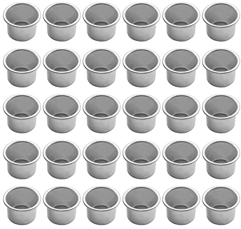 Kerzenhalter für Stabkerzen Mini Kerzeneinsätze aus Metall Deko Kerzeneinsatz Set, Kerzenhalter Metall Klein Kerzentülle, Kerzeneinsatz Tafelkerzen, kerzenständer silber (30 Stück B)