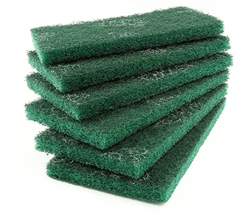 BokWin Scheuerschwämme, robuste Scheuerschwämme mit Anti-Fett-Technologie, wiederverwendbarer grüner Haushaltsschrubber für Küchenschrubber und Metallgrills, 11,7 x 20 x 1,5 cm, 6 Stück