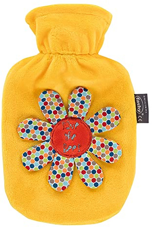Fashy 0,8 l Wärmflasche mit gesticktem Plüschbezug Love The Bees 65251 30 Gelb