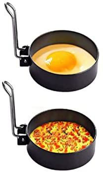 2st äggformare i rostfritt stål, rund non-stick 3,5 tums formtillbehör Köksredskap för stekpanna Ägg Patty Crepes Muffin Pannkaka Circles