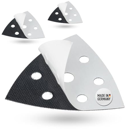 DFS Lot de 3 bandes auto-agrippant de rechange pour ponceuse delta 93 x 93 x 93 mm, 6 trous, [Lot de 3] Triangle auto-adhésif pour papier abrasif triangulaire