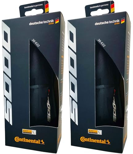 Continental Grand Prix 5000 - Road Bike Tire | The Best Allrounder in the Field - BlackChili, Vectran Breaker, LazerGrip, Active Comfort Technology, 2 Pack (Black) (700x30)