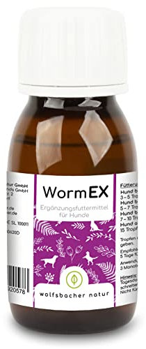 Wolfsbacher WormEx - Pflanzliche Wurmkur für Hunde, Effektiver Schutz gegen Würmer und Parasiten, Enthält Walnussöl, Hanfsamenöl und Aloe Vera, Wurmkur Hund gegen Würmer