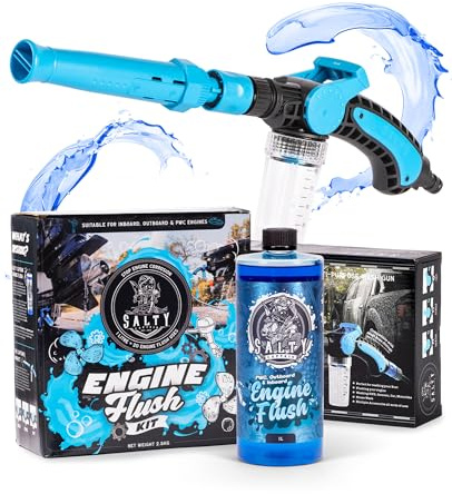 Salty Captain Marine Engine Flush Kit - Clean, Optimize & Protect Jet Ski Engine Cooling System & Exhausts, Universal Motor Flush Adapter & Outboard Boat Performance Maintenance Solution