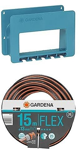Gardena System-Schlauchboy: Gartenschlauch-Halterung für die Wand, platzsparende Aufbewahrung für Gartenschlauch(238-20) + Gardena Comfort FLEX Schlauch 13 mm (1/2 Zoll), 15 m: Formstabiler18031-20)