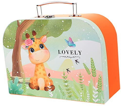 CIYODO Maleta Pequeña de Cartón para Niños Diseño de Jirafa, Caja de Almacenamiento Portátil, Resistente y Fácil de Limpiar para Uso Diario y Almacenamiento de Juguetes