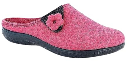 inblu Pantofole ECOFRIENDS in Feltro con Fiore, Suola Realizzata con Materiali di Recupero, Fucsia, 39