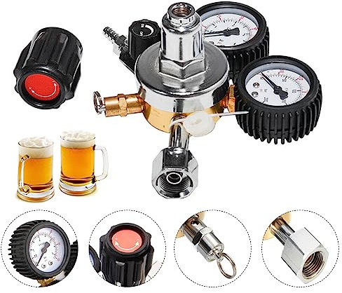CO2 Druckminderer Dual Manometer W21.8 R134A A/C Druckregler Bier Zapfanlage,Druckminderer Druckregler CO2,Präzisionsdruckminderer für Zapfanlagen,Bierbrauen, Bierzapfanlage