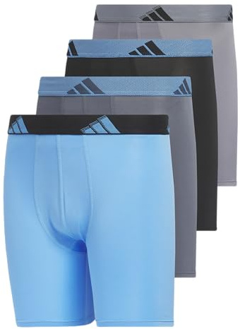 adidas Boys Microfiber Long Boxer Brief Underwear 3-Pack or 4-Pack
