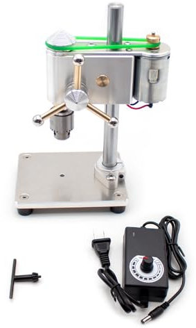 Mini Trapano da Banco Mini Trapano con Adattatore di Alimentazione a Velocità Regolabile Strumenti di Riparazione di Orologi di Precisione AC 100-240V