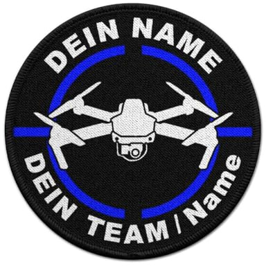 Patch 7,5cm personalisiert Drohne Drone Team Dein Name Pilot #42950
