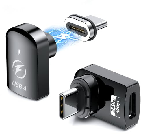 HanCenDa 240 W USB-C-adapter 2-pack, 24-polig, snabbladdning USB4 40 Gbit/s, 8K 60 Hz video för Thunderbolt 3/4, MacBook Pro/Air/PS5