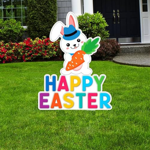 Osterdeko Ostern Cartoon Stecker Gartendeko Dekorativer Deko Stecker Garten Stecker Frühling Ostern Deko Outdoor Gartendeko Frühling Osterstecker Gartendekoration Ostergeschenk (White #3, One Size)