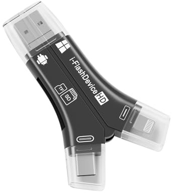 Lecteur de Carte SD pour iPhone Qui lit simultanément Les Deux mémoires SD et TF, pour caméra de Sentier/Chasse, visionneuse de Photos vidéo sur Tous Les Derniers Apple iOS iPad et iPhone