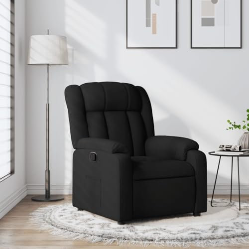 ZEYUAN Relaxfåtölj, svart tyg, TV-fåtölj, biosfåtölj, läsfåtölj, TV-fåtölj, öronfåtölj, armstol, fåtölj, fåtölj, vardagsrum – 373576