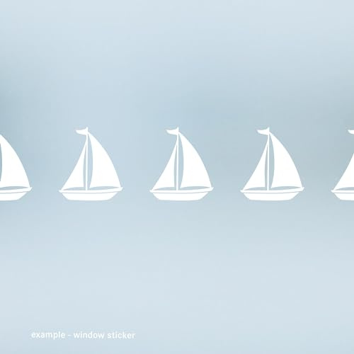 Fenster Aufkleber Bordüre SEGELBOOTE Sticker Ocean Motive Meer Fensteraufkleber Vogelschutz Fenstersticker Sichtschutzfolie Dekoration marine Milchglasfolie lichtdurchlässig