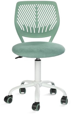 FurnitureR Home Office stol ergonomisk justerbar höjdsnurra rullande dator executive stol för hemmakontor arbetsrum, morandityg aqua