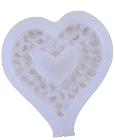 YIGZYCN Stampo in Silicone A Forma Cuore con Diamante Stampo per Torta in Silicone A Forma Cuore Torta Fondente Stampo per Cottura Cioccolato Stampo A Doppio Cuore