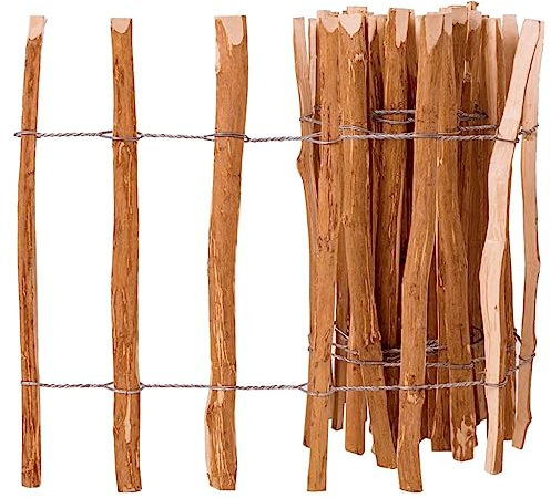 holzleiter deko,rankgitter holz,Staketenzaun Haselnussholz 60 x 500 cmGeeignet für Gärten, Zäune, Ästhetik