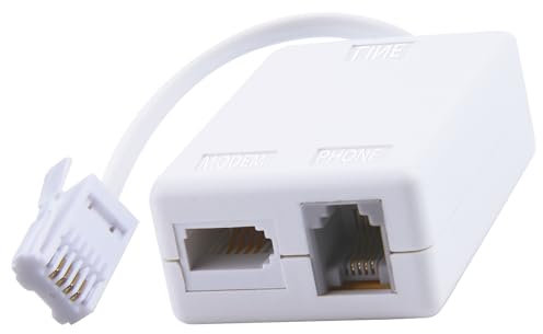 BT Telephone Splitters ADSL Filter with Cable and RJ11 Connection Adapter, ADSL Microfilter BT Plug/Socket Internet and Telephone Socket Splitter Cable for WiFi Sky EE Vodafone Plusnet Broadband Phone