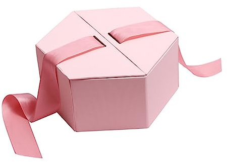 BEBEMOKO 1stück Sechseckige Geschenkbox Kreative Verpackung Für Süßigkeiten Schmuck Für Hochzeiten Geburtstagsfeiern Feiertage Pastellrosa