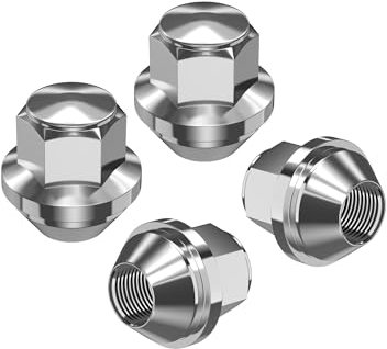 RUIZHI 4 pcs Alloy Wheel Nuts - M12x1.5 | 19mm Hex with Taper Washer - High-Strength Lug Nuts Compatible with Ford F-150/Escort, Ford Fiesta Focus Fusion, for Lincoln (Set)