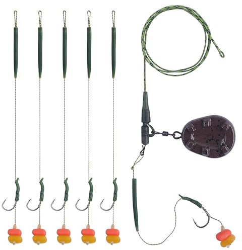 Shaddock Fishing Karpfenangeln Rigs Complete Haar/Chod/Helikopter/Safety Rigs Karpfenmontage mit Haken Angelblei Gewichte Wirbel Ärmel Boilie Köder Rigs Setup Carptackle Karpfen Angelzubehör