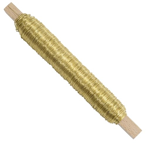 AERZETIX - Trådspole i beklätt järn för florister 0.5 mm x 50 m för floristiska skapelser hantverk dekoration kreativt nöje - i metall - färg guld