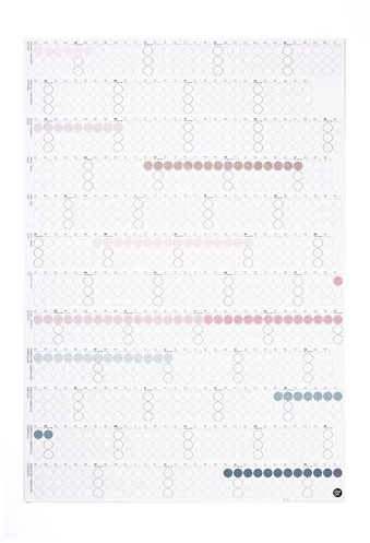 dot on Jahreskalender 2026 mit bunten Klebepunkten - Wandkalender 2026, Familienkalender, Jahresplaner, Kalender zum Selbstgestalten, Kalender mit Aufklebern in drei Farbvarianten (Nordic)