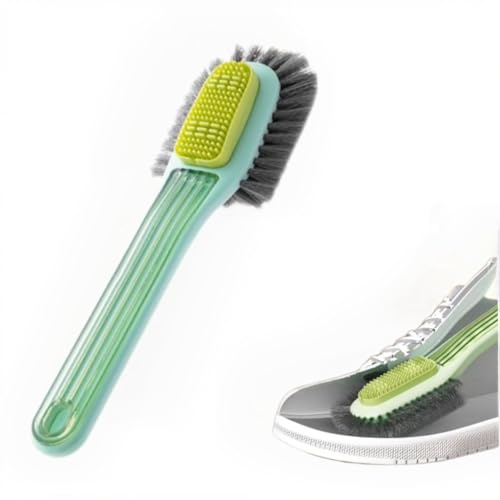 Schuh-Reiniger-Bürste, Schuh-Reinigungsbürste, weiche Borsten, langer Griff, Scheuerbürsten, weißes Netzgewebe, Sneaker-Reiniger, Schuhbürste für Innen- und Außenreinigung