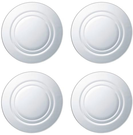 AC - Pack de 4 platos hondos de vidrio, modelo Lys, resistentes, vajilla de cocina, aptos para microondas y lavavajillas (Transparente - Ø 23 cm)